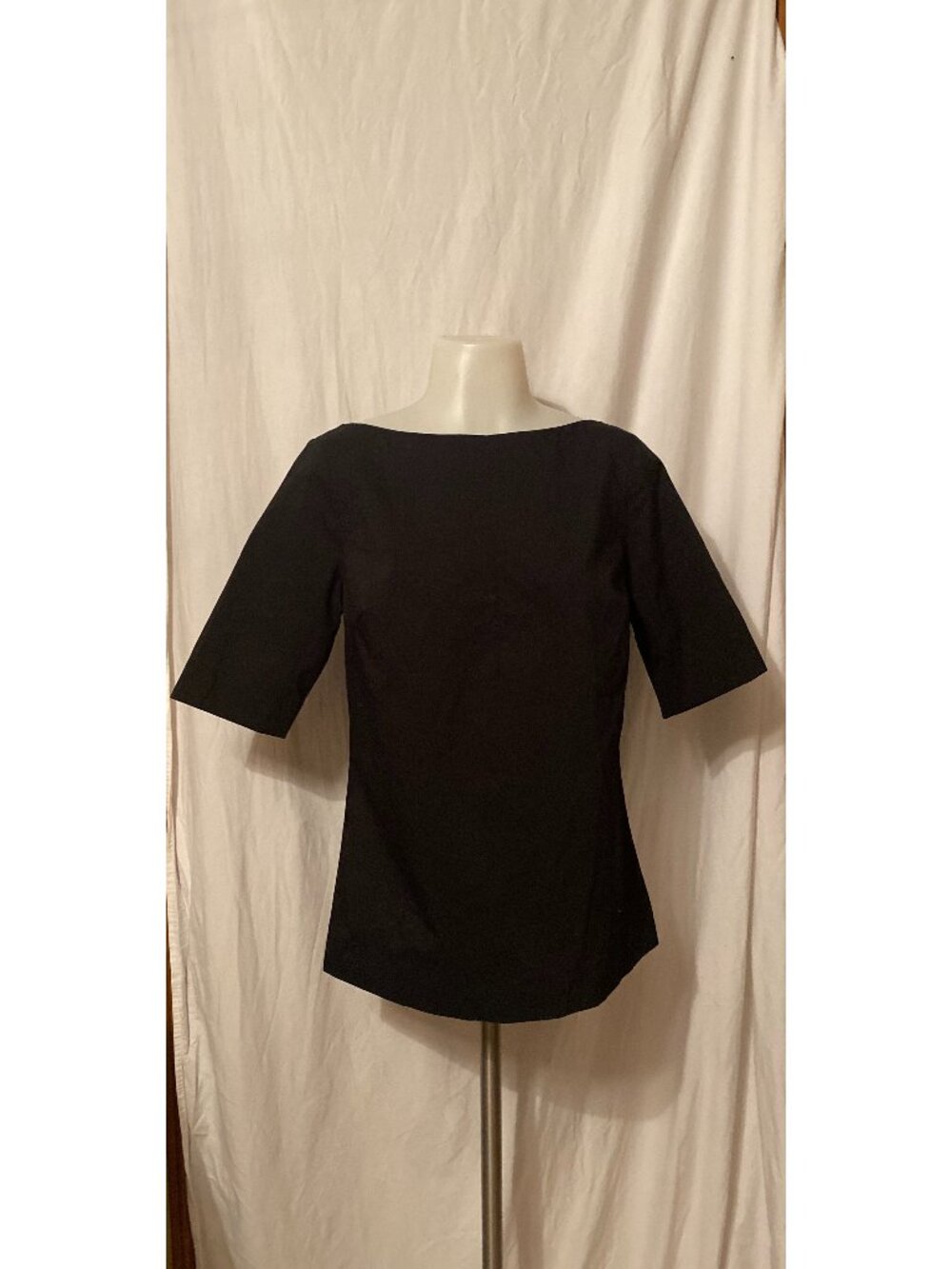 Worthington NWT Black 3/4 Sleeve Zip Back Blouse